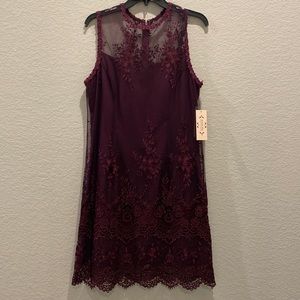 Nanette Lepore mulberry lace sleeveless dress. Size 10